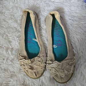 Blowfish Womens Burlap Crochet Lace Overlay Flats Slip On Tan Or Kids Size Shoe